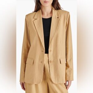 New Steve Madden Boyfriend Oversized Pinstripe Blazer